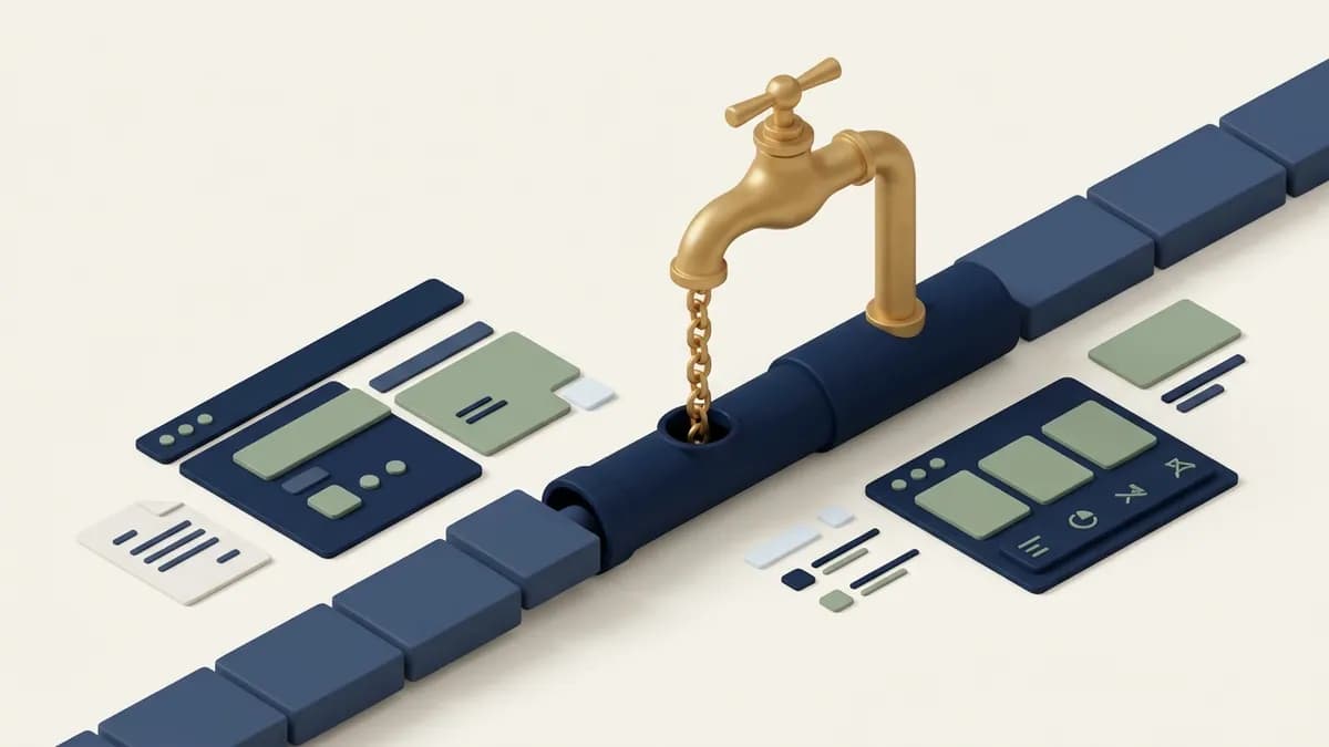 A faucet releasing link tokens one at a time along a calendar track