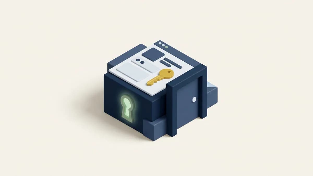 A key on a document at a website's door matching the keyhole of a receiving station that lights up